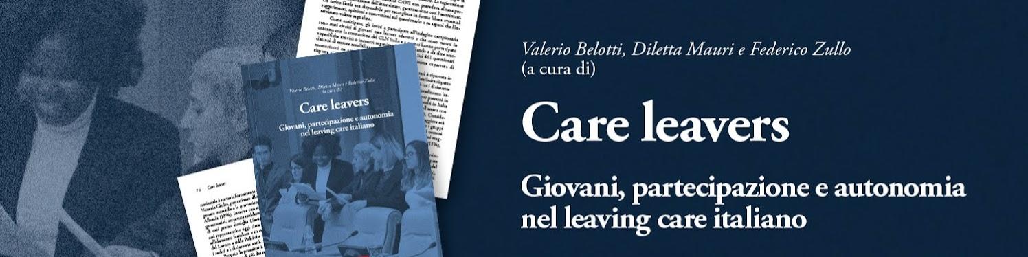grafica dedicata ai tre webinar dedicati  dedicati al volume “Care Leavers. Giovani, autonomia e partecipazione nel leaving care italiano”