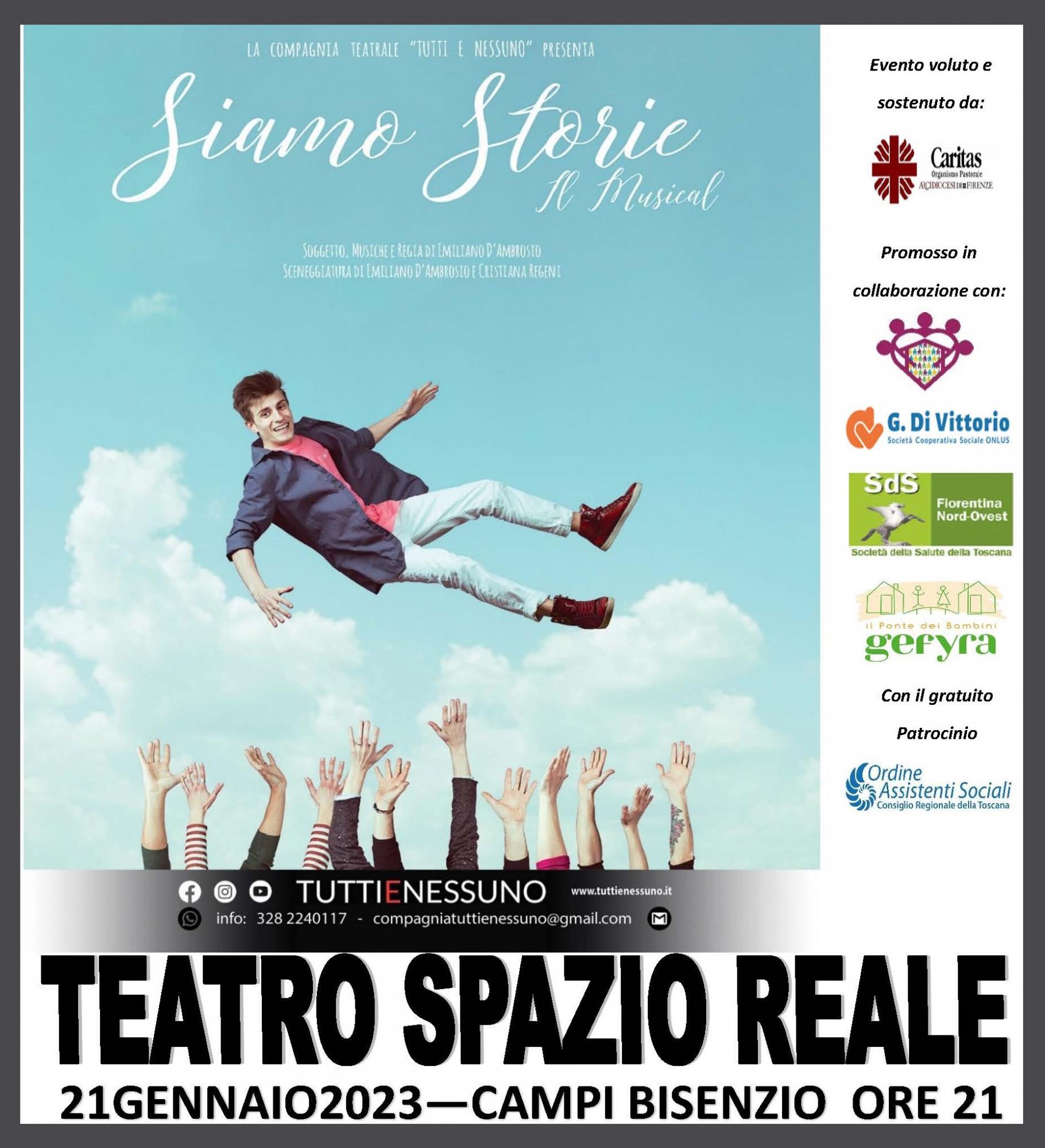 Locandina del musical Siamo storie per la promozione dell'affidamento familiare