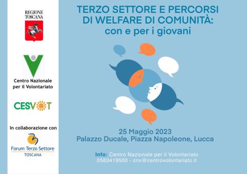 Locandina del seminario Terzo settore e percorsi di welfare di comunità: con e per i giovani