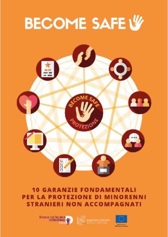 Copertina della pubblicazione Defence for Children International Italia 10 garanzie fondamentali per la protezione dei minorenni stranieri non accompagnati 