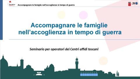 particolare della presentazione del Seminario sull'accoglienza delle famiglie in tempi di guerra