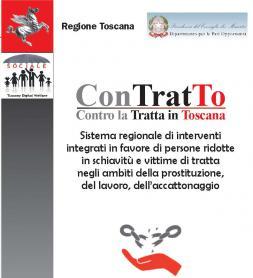 Brochure del progetto ConTratTo logo catena spezzata sul palmo di una mano