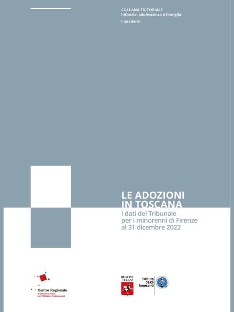 copertina del rapporto sulle adozioni in Toscana anno 2022