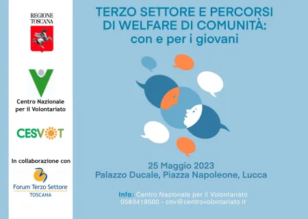 Locandina del seminario Terzo settore e percorsi di welfare di comunità: con e per i giovani