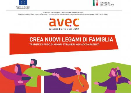 grafica del progetto AVEC-FAMI Percorsi di affido per MSNA