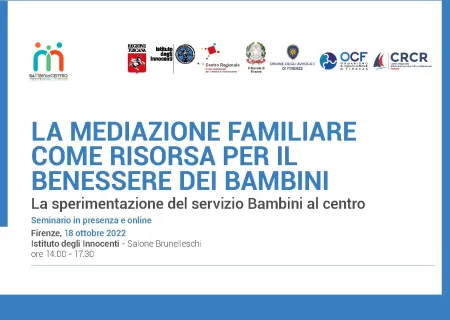 particolare del programma del seminario La mediazione familiare come risorsa per il benessere dei bambini