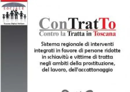 Brochure del progetto ConTratTo logo catena spezzata sul palmo di una mano