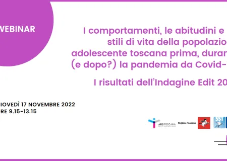 particolare del programma del convegno di Presentazione risultati Indagine Edit 2022 I comportamenti, le abitudini e gli stili di vita della popolazione adolescente toscana prima, durante (e dopo?) la pandemia da Covid-19