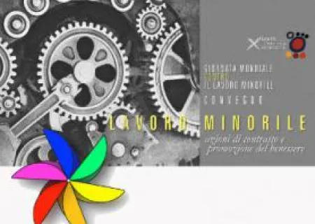 grafica della locandina del convegno contro il lavoro minorile