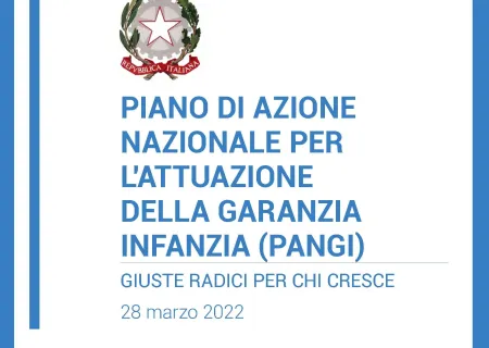 particolare della cover del Piano di Azione Nazionale per la Garanzia Infanzia