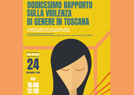 grafica del programma di Presentazione del Dodicesimo Rapporto sulla violenza di genere in Toscana